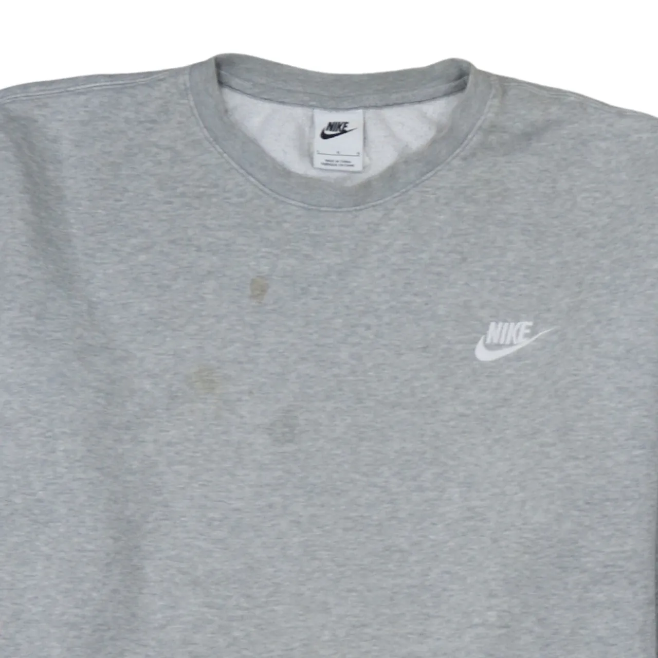 Nike Grey Sweatshirt Men's Large Printed Swoosh Logo Crewneck Pullover Fleece Top sold by Vintage Club product image thumbnail 3