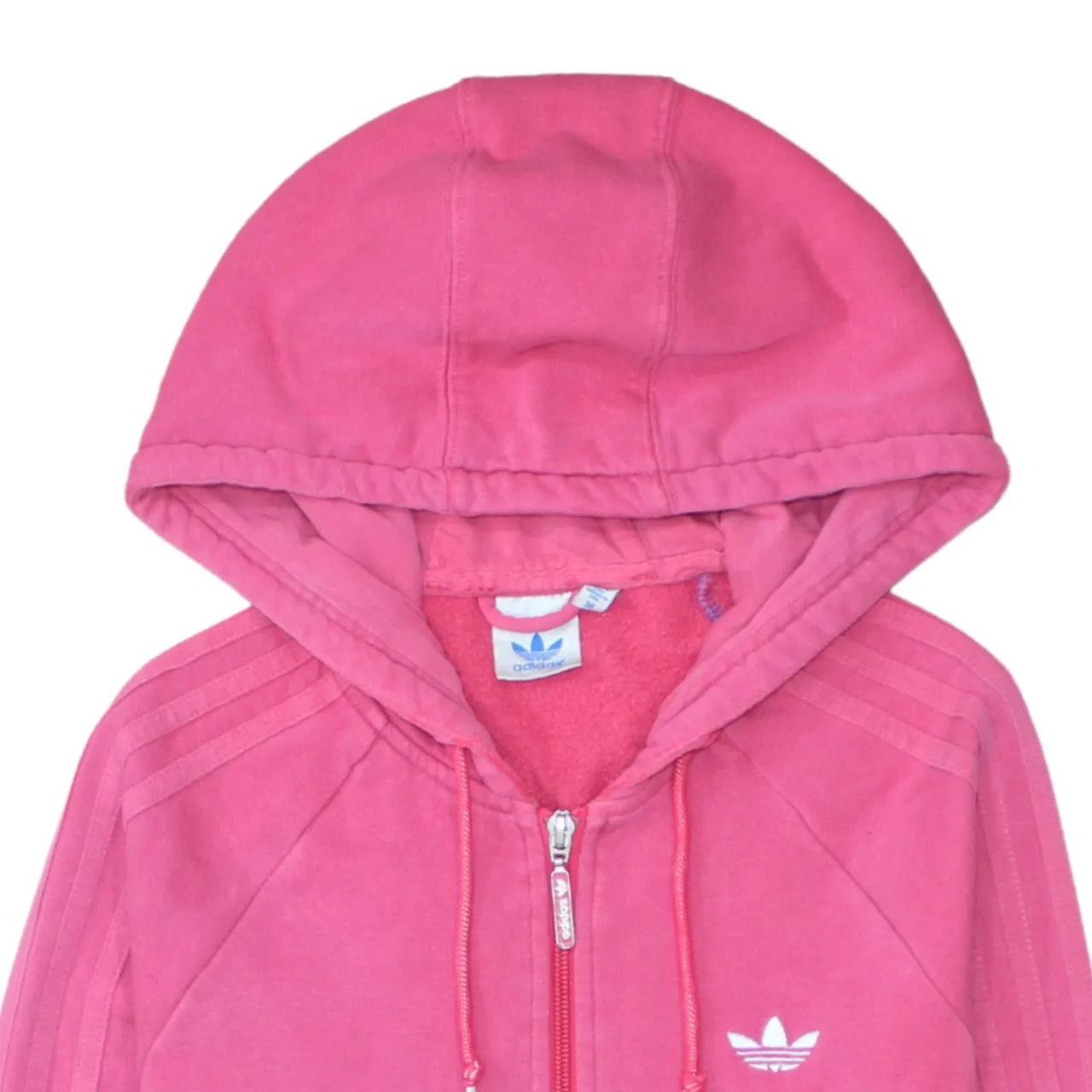 Adidas Pink Full Zip Hoodie Men's XSmall Trefoil Logo Three Stripe Sleeves Fleece Top sold by Vintage Club product image thumbnail 3