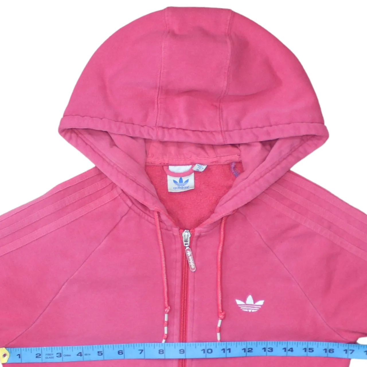 Adidas Pink Full Zip Hoodie Men's XSmall Trefoil Logo Three Stripe Sleeves Fleece Top sold by Vintage Club product image thumbnail 5