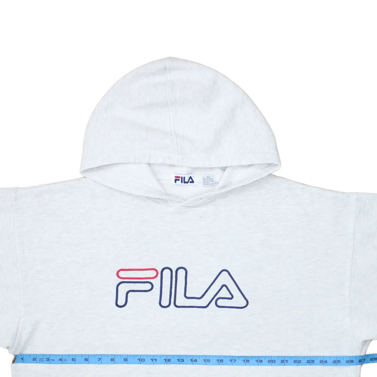 Fila Light Grey Hoodie Men's XLarge Printed Logo Cosy Fleece Lined Pullover Sweatshirt sold by Vintage Club product image thumbnail 5