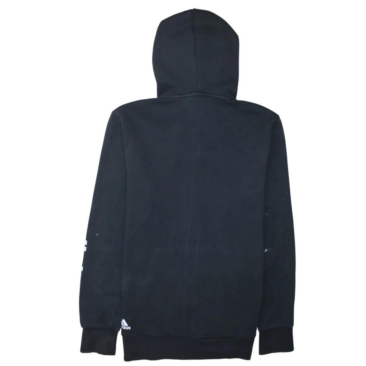 Adidas Black Full Zip Hoodie Men's Medium Sleeve Logo Drawstring Hood Pockets Sweatshirt sold by Vintage Club product image thumbnail 2