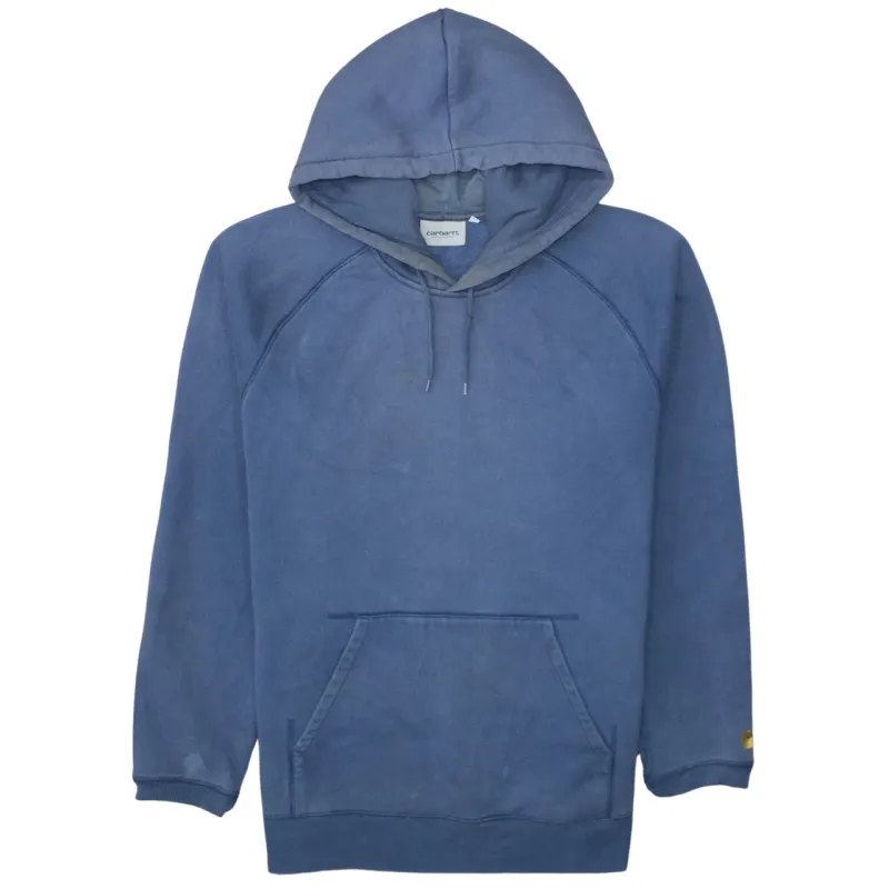 Carhartt Blue Hoodie Men's XLarge Embroidered C Sleeve Logo Front Pocket Pullover Sweatshirt sold by Vintage Club