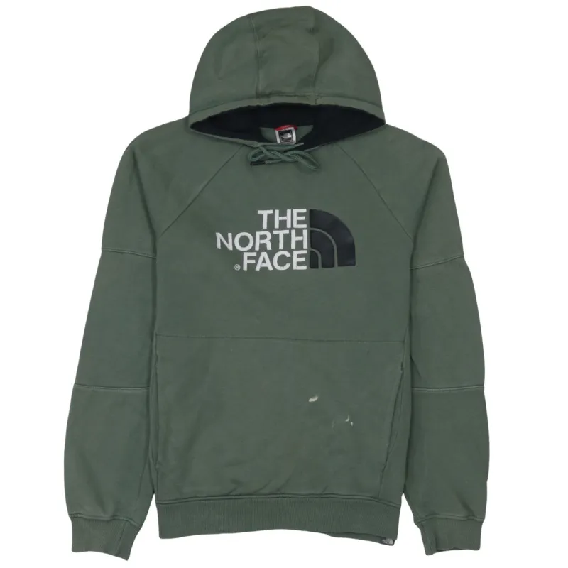 The North Face Green Hoodie Men's Medium Printed Front Logo Raglan Sleeve Pullover Sweatshirt made by Vintage Club