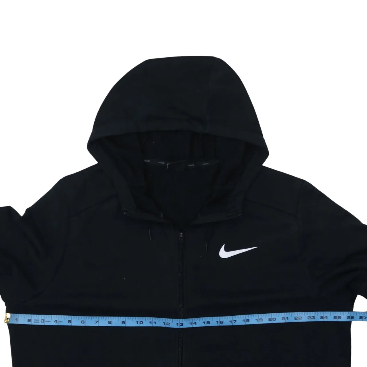Nike Black Full Zip Hoodie Men’s XLarge Embroidered Swoosh Split Pocket Fleece Sweatshirt sold by Vintage Club product image thumbnail 5