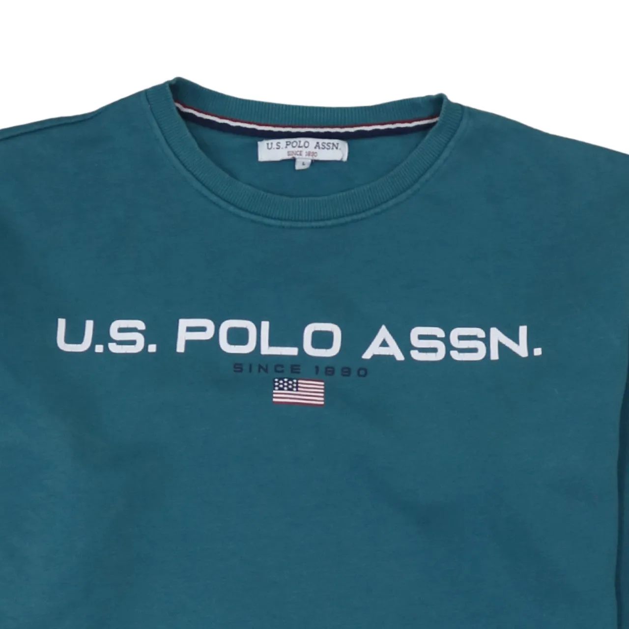 U.S. Polo Teal Blue Sweatshirt Men's Large Printed Logo Crewneck Pullover Top sold by Vintage Club product image thumbnail 3