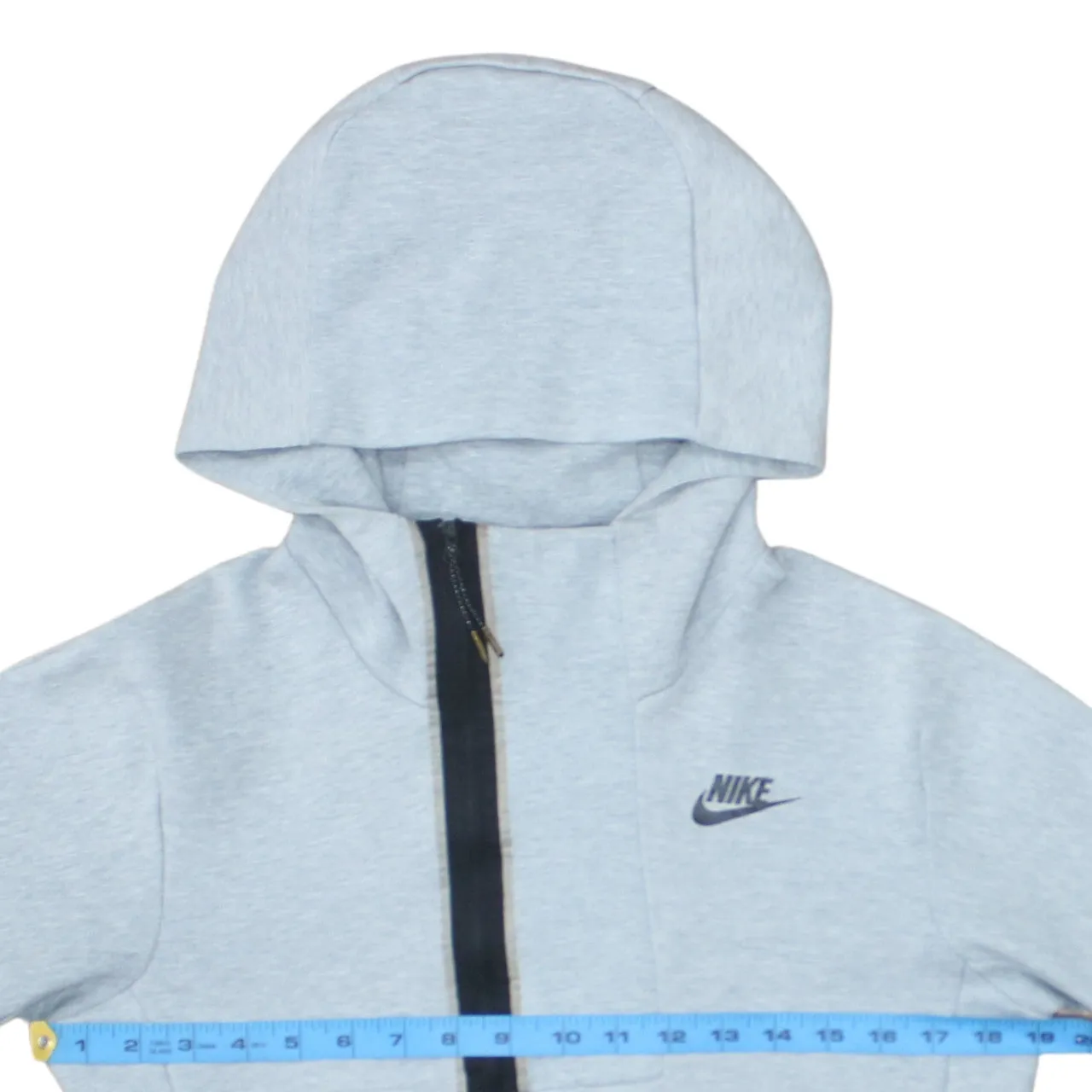 Nike Light Grey Hoodie Men’s XSmall Half Zip Embroidered Logo Contrast Trim Pullover Sweatshirt sold by Vintage Club product image thumbnail 5