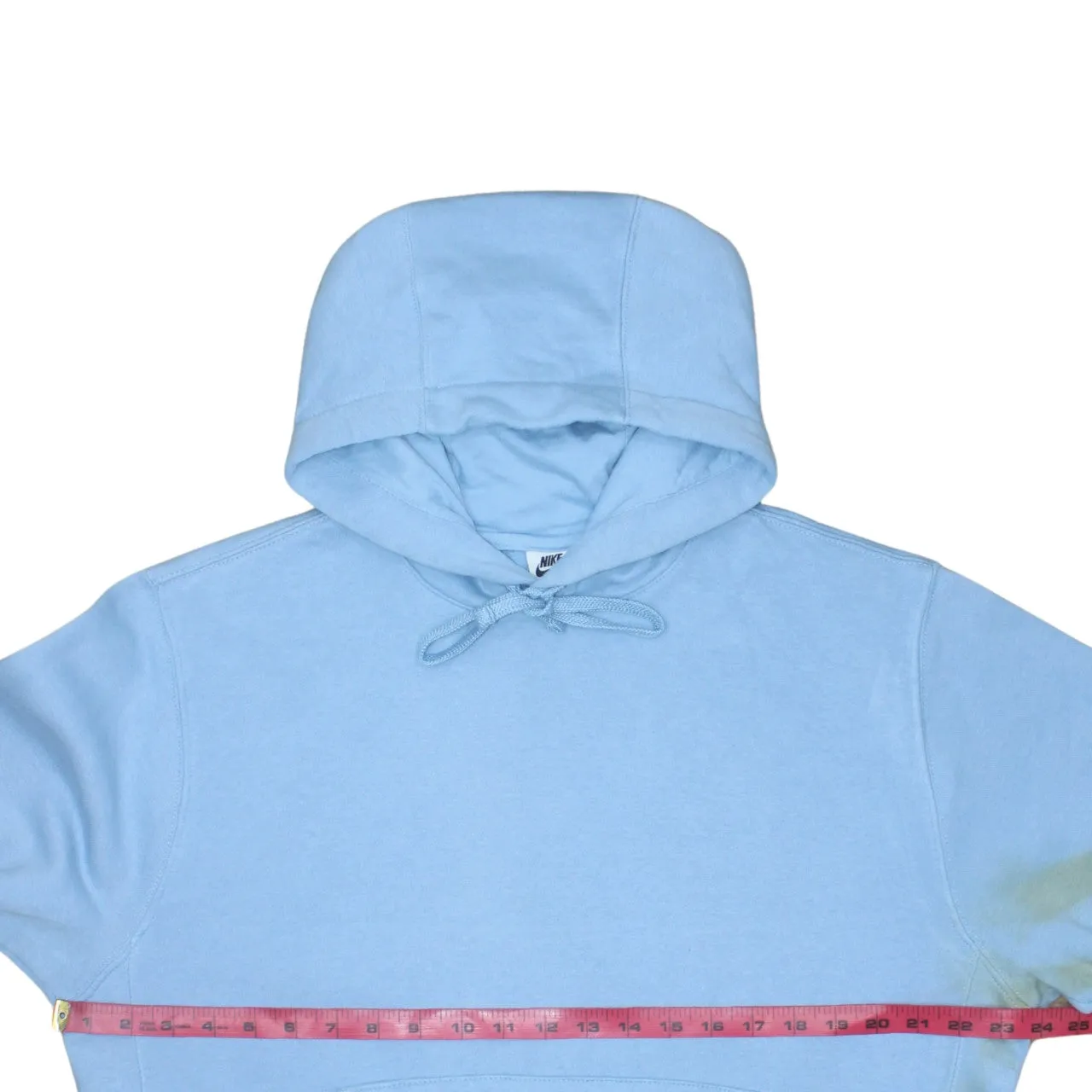 Nike Light Blue Hoodie Men's Medium Printed Swoosh Logos Sleeve Graphic Pullover Sweatshirt sold by Vintage Club product image thumbnail 5