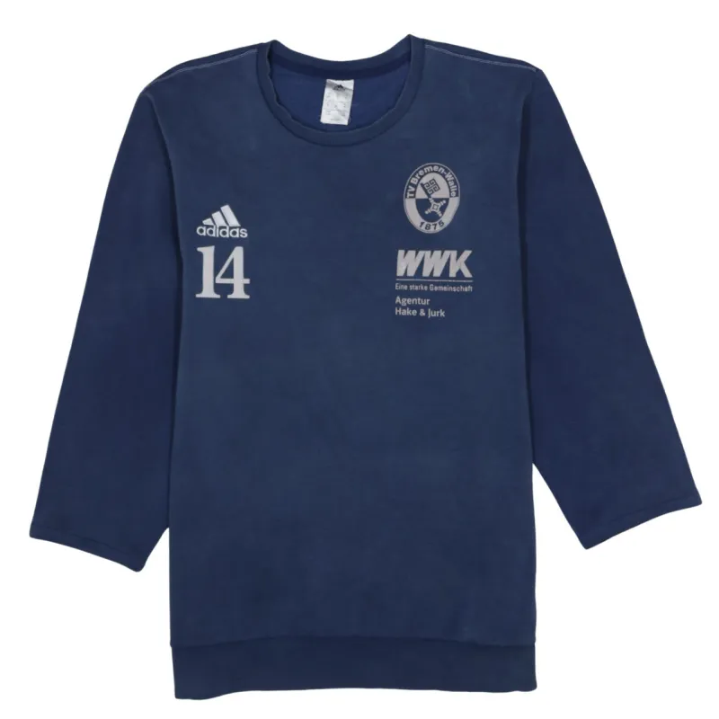 Adidas Navy Blue Sweatshirt Men's XLarge Printed WWK Bremen Walle 14 Crewneck Pullover Top sold by Vintage Club