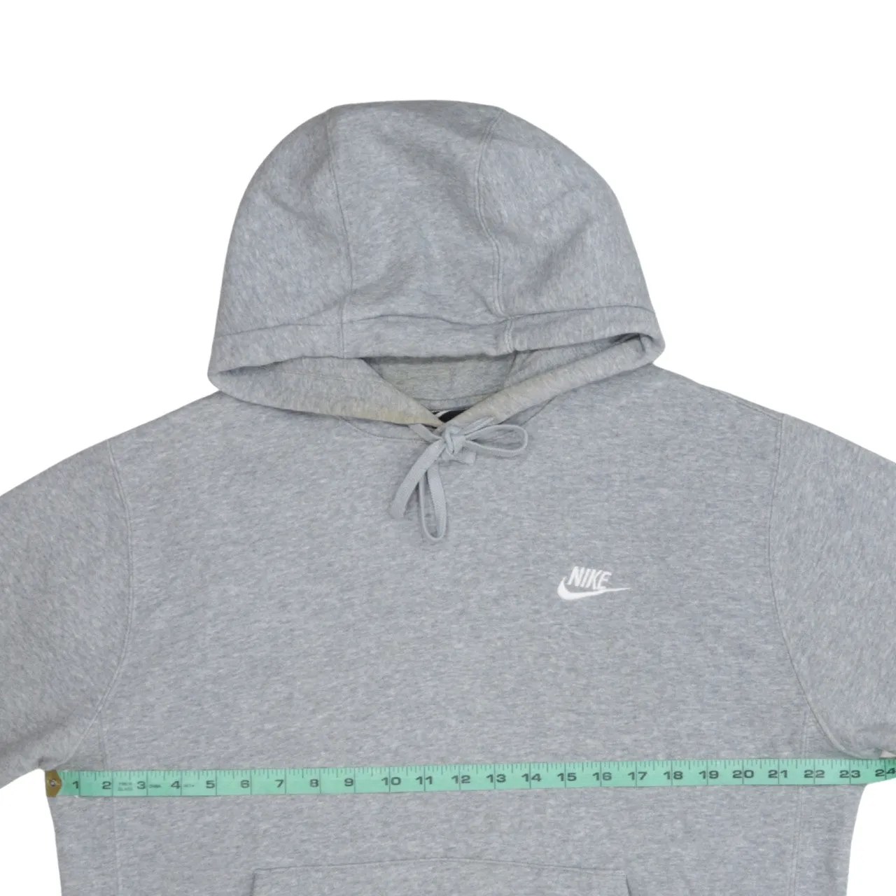 Nike Grey Hoodie Men's Small Embroidered Swoosh Logo Front Pocket Pullover Sweatshirt sold by Vintage Club product image thumbnail 5