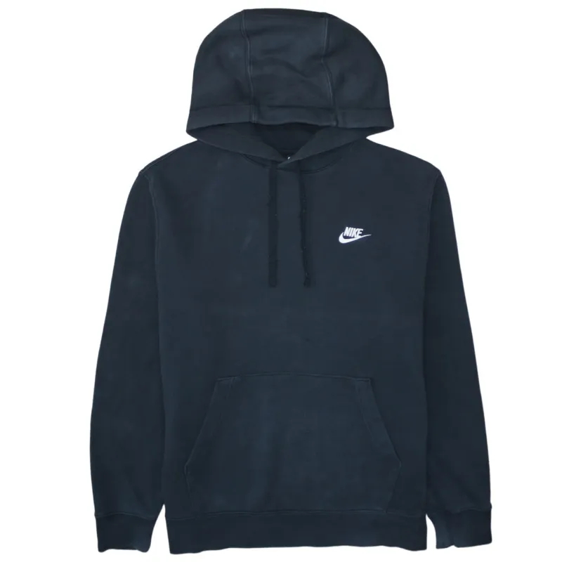 Nike Black Pullover Hoodie Men's Medium Embroidered Swoosh Front Pocket Fleece Sweatshirt sold by Vintage Club