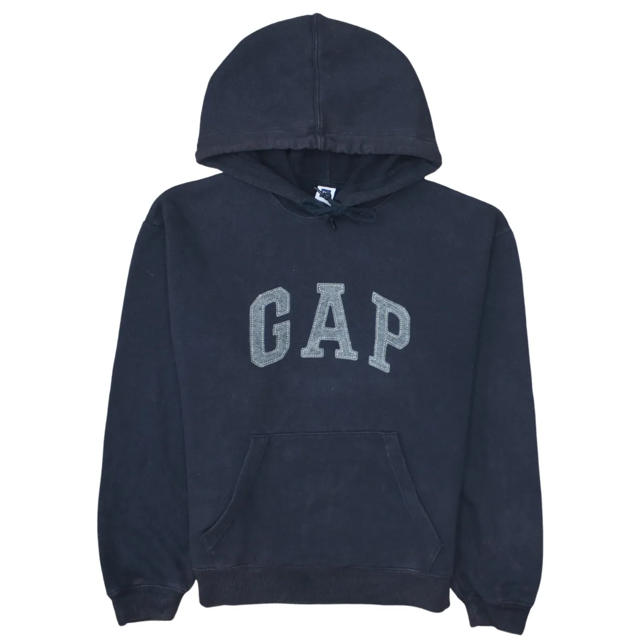 Gap Black Hoodie Men's Small Embroidered Arch Logo Front Pocket Pullover Sweatshirt sold by Vintage Club