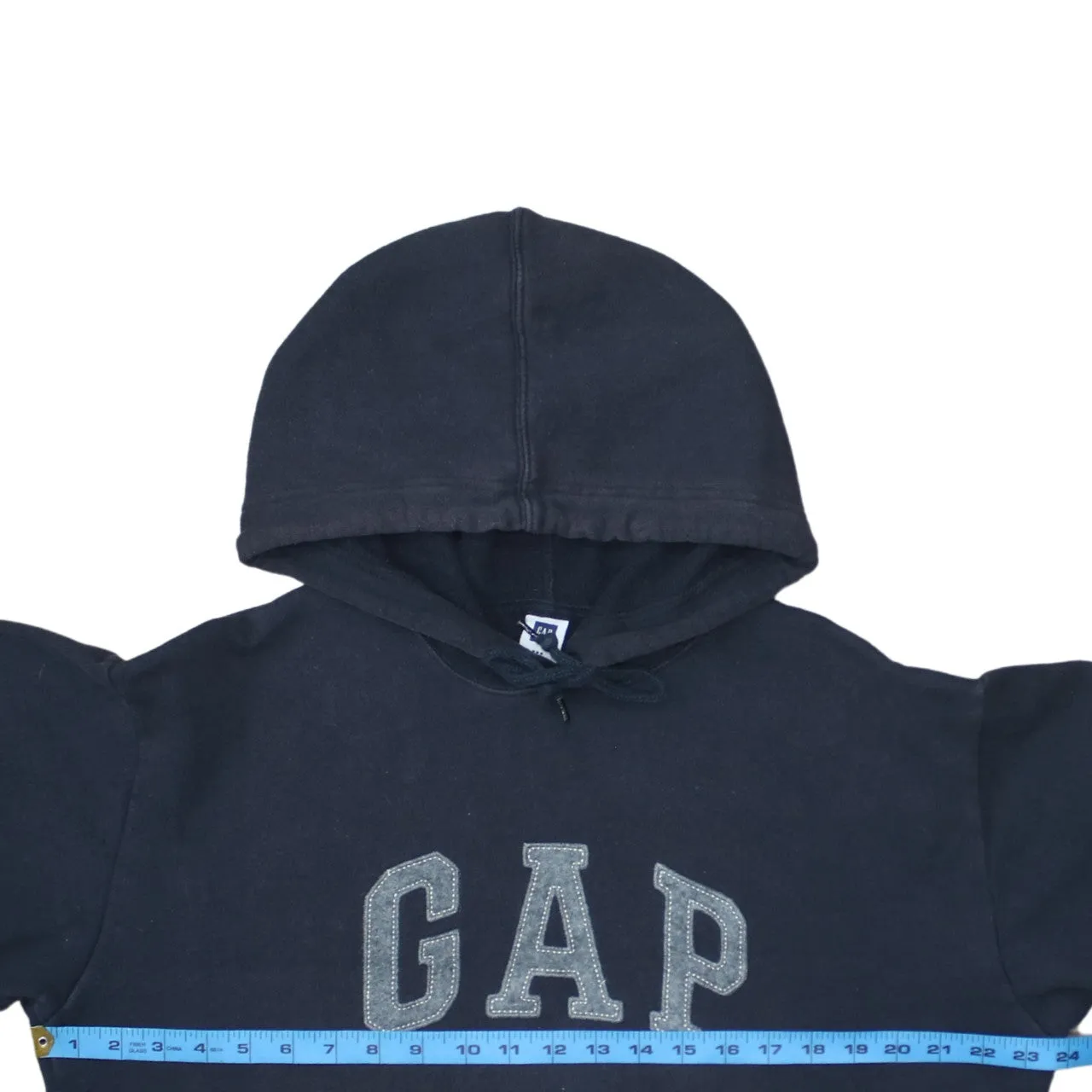 Gap Black Hoodie Men's Small Embroidered Arch Logo Front Pocket Pullover Sweatshirt sold by Vintage Club product image thumbnail 5