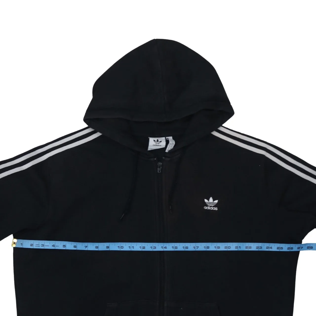 Adidas Black Full Zip Hoodie Men's XLarge Trefoil Embroidered Logo Three Stripe Sleeves Top sold by Vintage Club product image thumbnail 5
