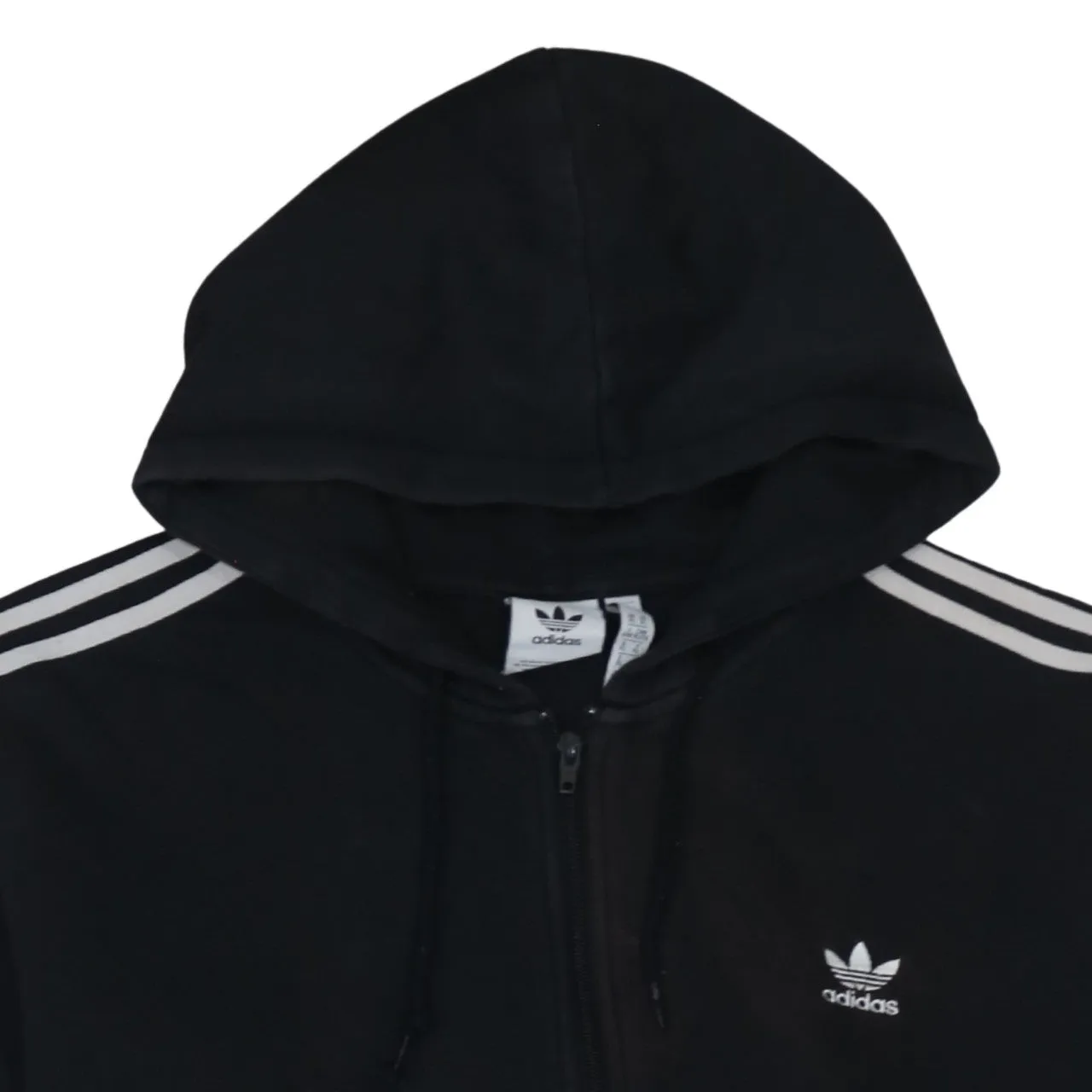 Adidas Black Full Zip Hoodie Men's XLarge Trefoil Embroidered Logo Three Stripe Sleeves Top sold by Vintage Club product image thumbnail 3