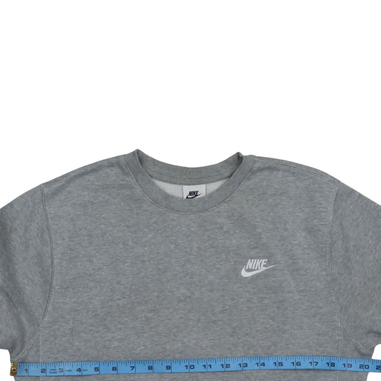 Nike Grey Crewneck Sweatshirt Men's XSmall Embroidered Chest Logo Ribbed Cuffs Pullover Fleece Top sold by Vintage Club product image thumbnail 5
