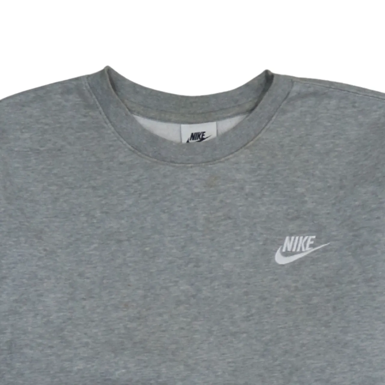 Nike Grey Crewneck Sweatshirt Men's XSmall Embroidered Chest Logo Ribbed Cuffs Pullover Fleece Top sold by Vintage Club product image thumbnail 3