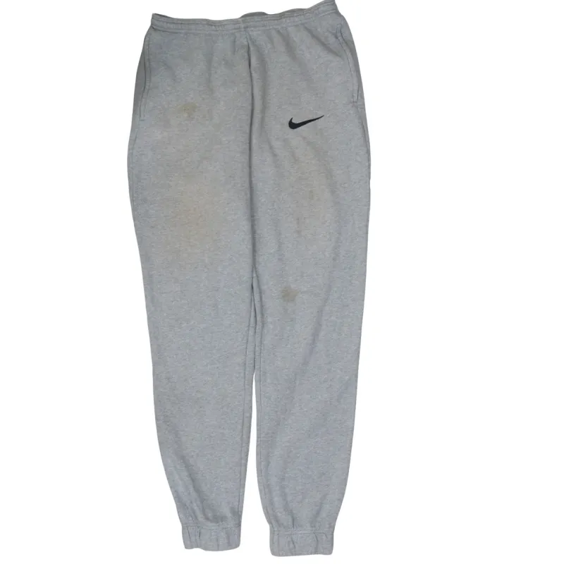 Nike Grey Joggers Sweatpants Men's Large Embroidered Swoosh Elastic Cuffs Lounge Trousers sold by Vintage Club