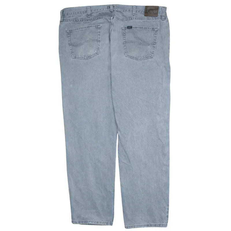 Lee Light Grey Denim Jeans Men's 42x30 Straight Leg Five Pocket Classic Pants made by Lee