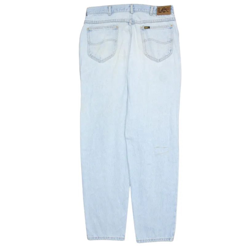Lee Light Blue Jeans Men's 32 Straight Leg Five Pocket Zip Fly Denim Pants made by Lee
