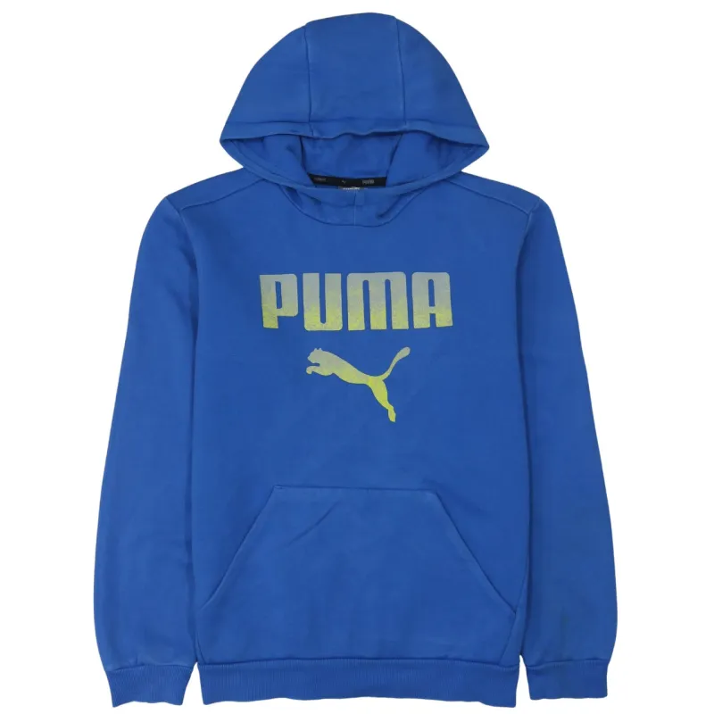Puma Blue Hoodie Women’s XXLarge Printed Logo Front Pouch Fleece Pullover Sweatshirt made by Puma