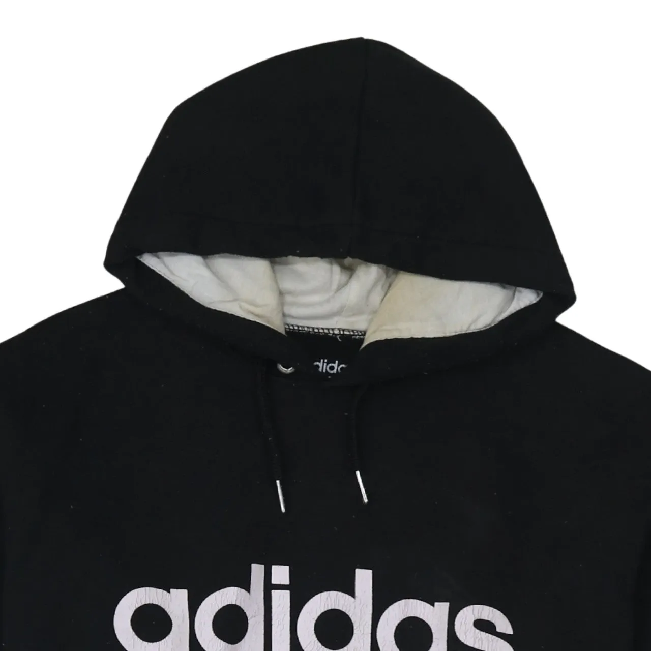 Adidas Black White Hoodie Men’s Large Big Logo Three Stripe Sleeves Pullover Sweatshirt sold by Vintage Club product image thumbnail 3