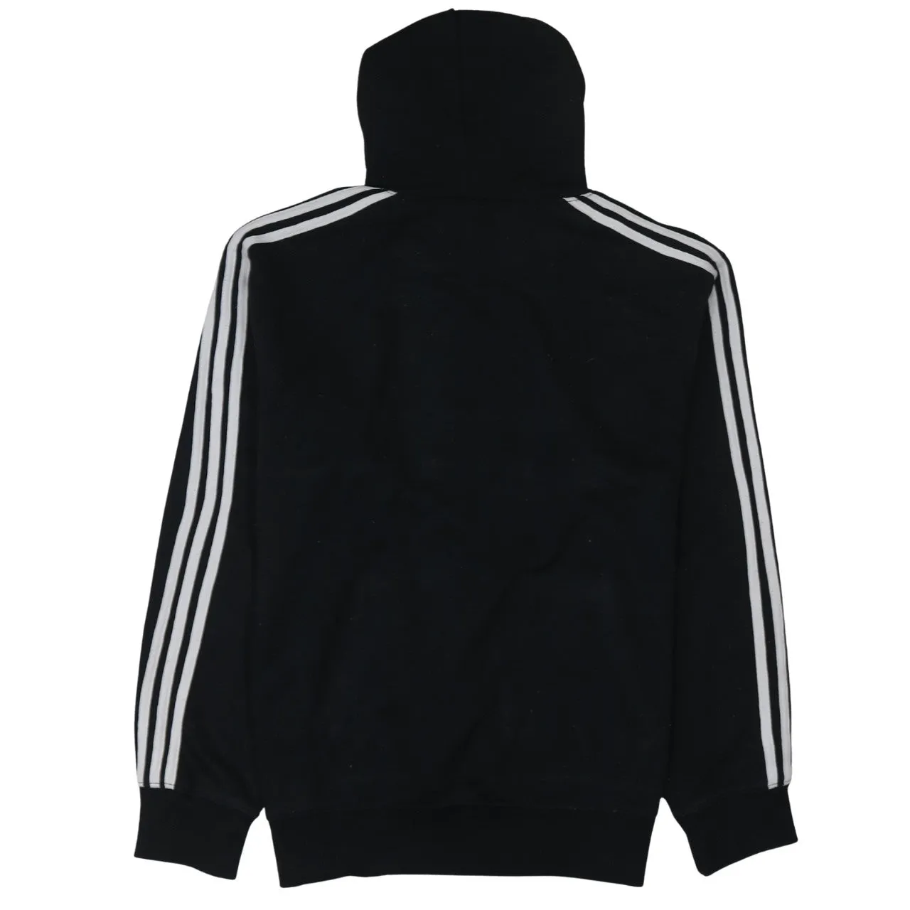 Adidas Black White Hoodie Men’s Large Big Logo Three Stripe Sleeves Pullover Sweatshirt sold by Vintage Club product image thumbnail 2