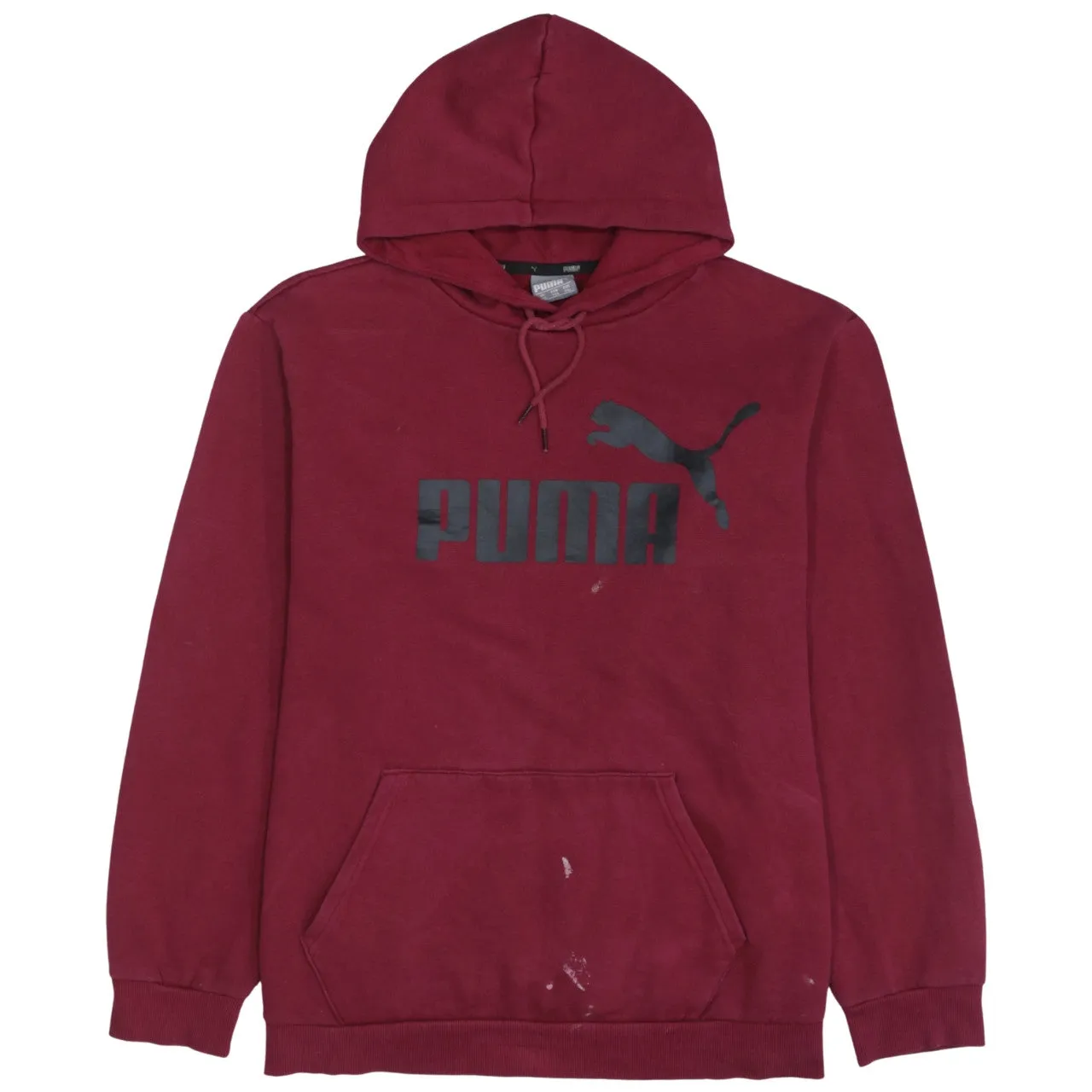 Puma Burgundy Red Hoodie Women’s XXLarge Printed Logo Front Pocket Pullover Sweatshirt sold by Vintage Club