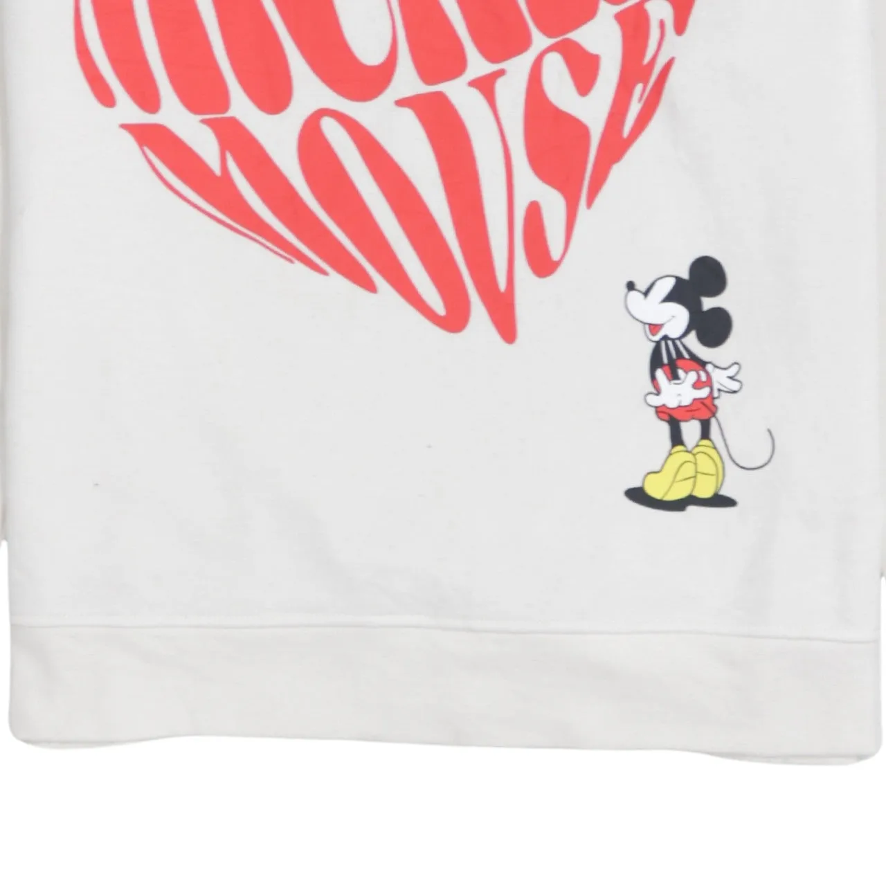 Disney Cream Sweatshirt Women’s Medium Mickey Mouse Heart Printed Graphic Pullover Top sold by Vintage Club product image thumbnail 4