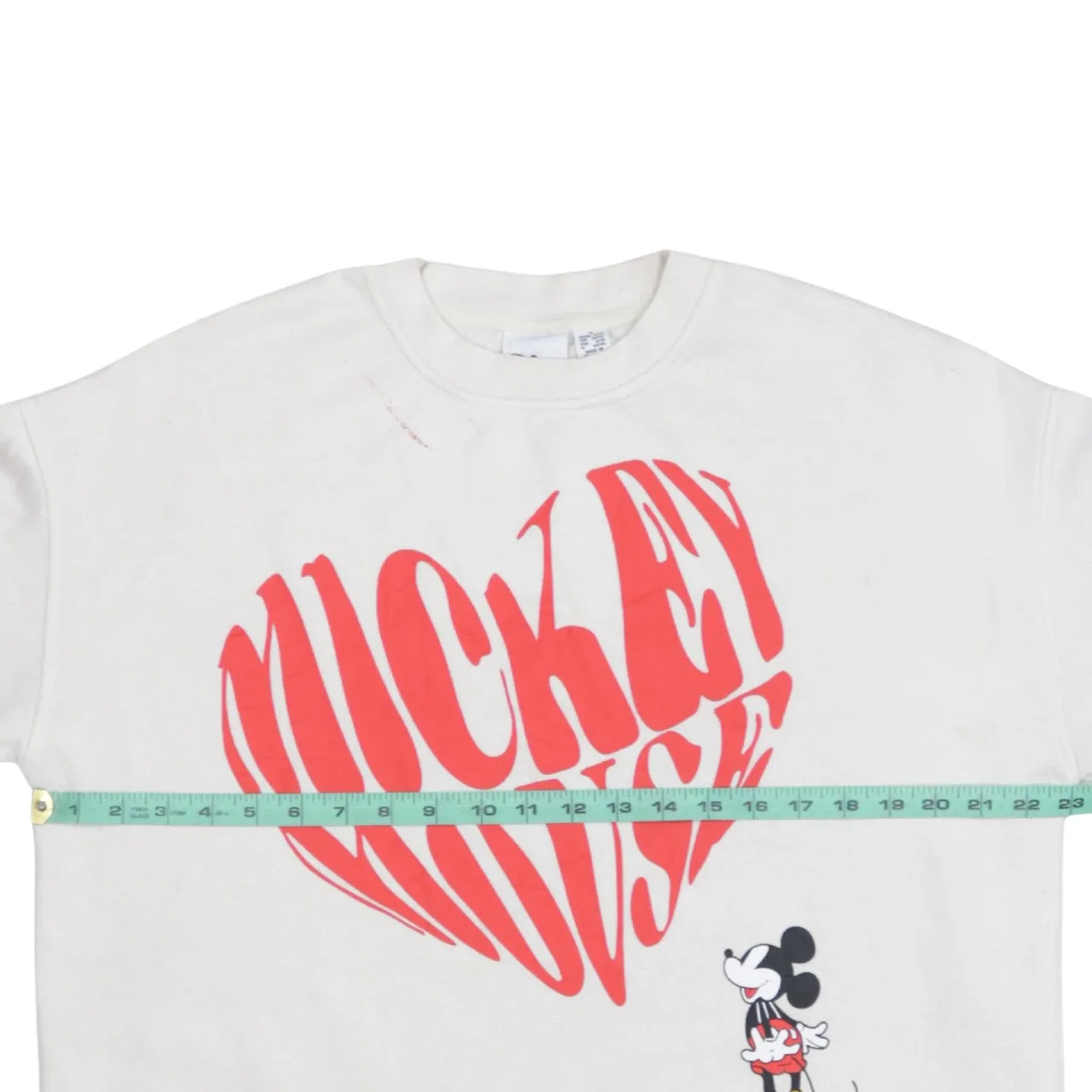 Disney Cream Sweatshirt Women’s Medium Mickey Mouse Heart Printed Graphic Pullover Top sold by Vintage Club product image thumbnail 5