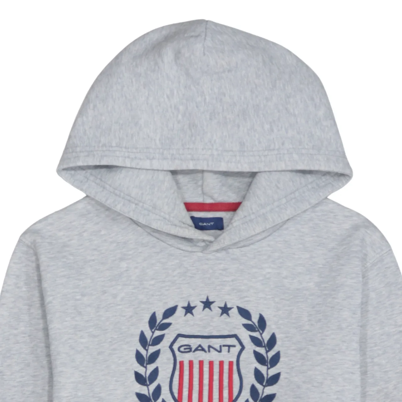 GANT Grey Hoodie Men's Small Crest Printed Logo Front Pocket Pullover Sweatshirt sold by Vintage Club product image thumbnail 3