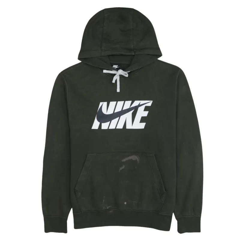 Nike Dark Green Hoodie Men's Medium Printed Logo Front Pocket Pullover Sweatshirt sold by Vintage Club