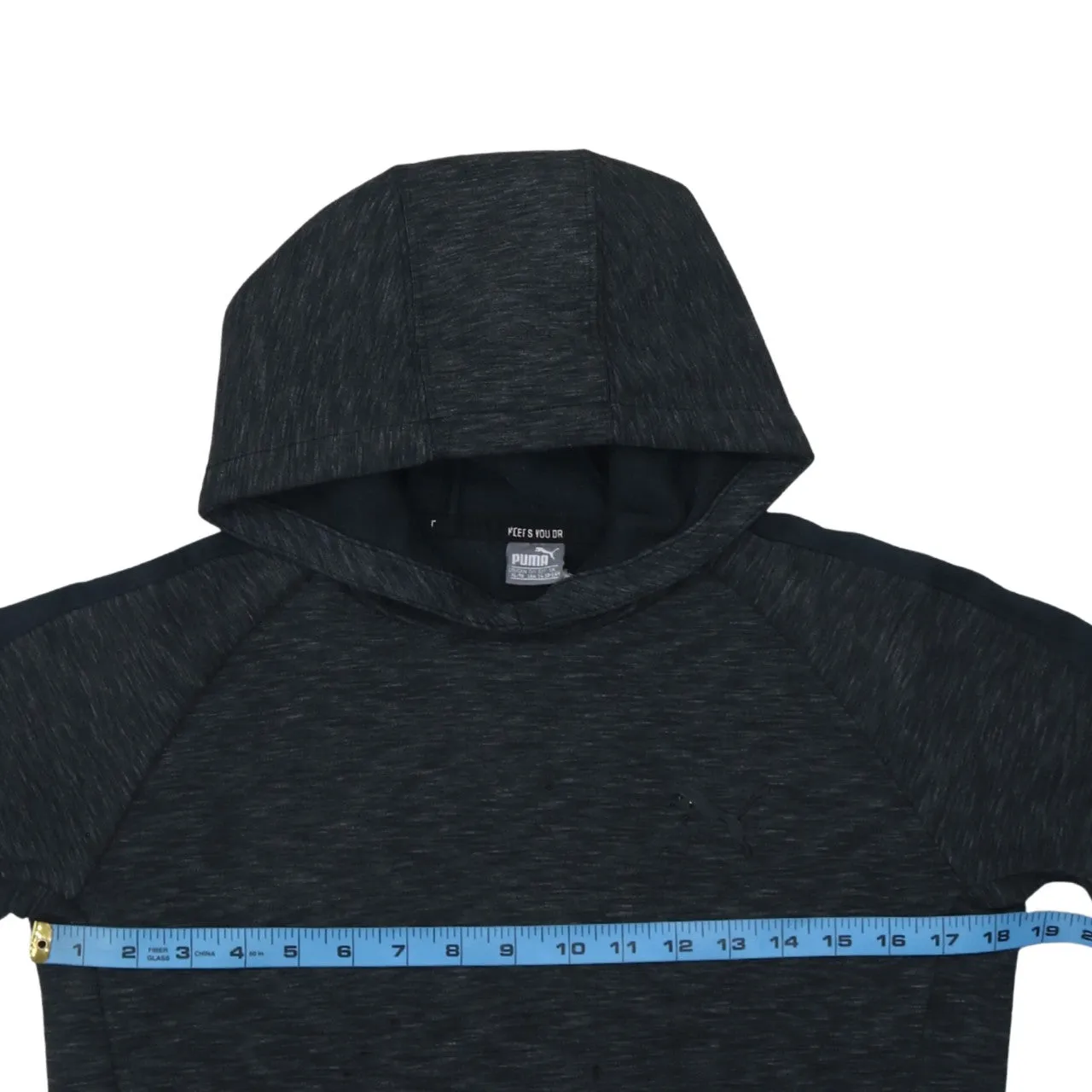 Puma Dark Charcoal Hoodie Women’s XLarge Subtle Logo Panelled Sleeves Pullover Top sold by Vintage Club product image thumbnail 5