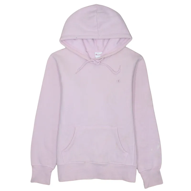 Champion Light Pink Hoodie Women’s Small Embroidered C Logo Front Pocket Fleece Sweatshirt sold by Vintage Club