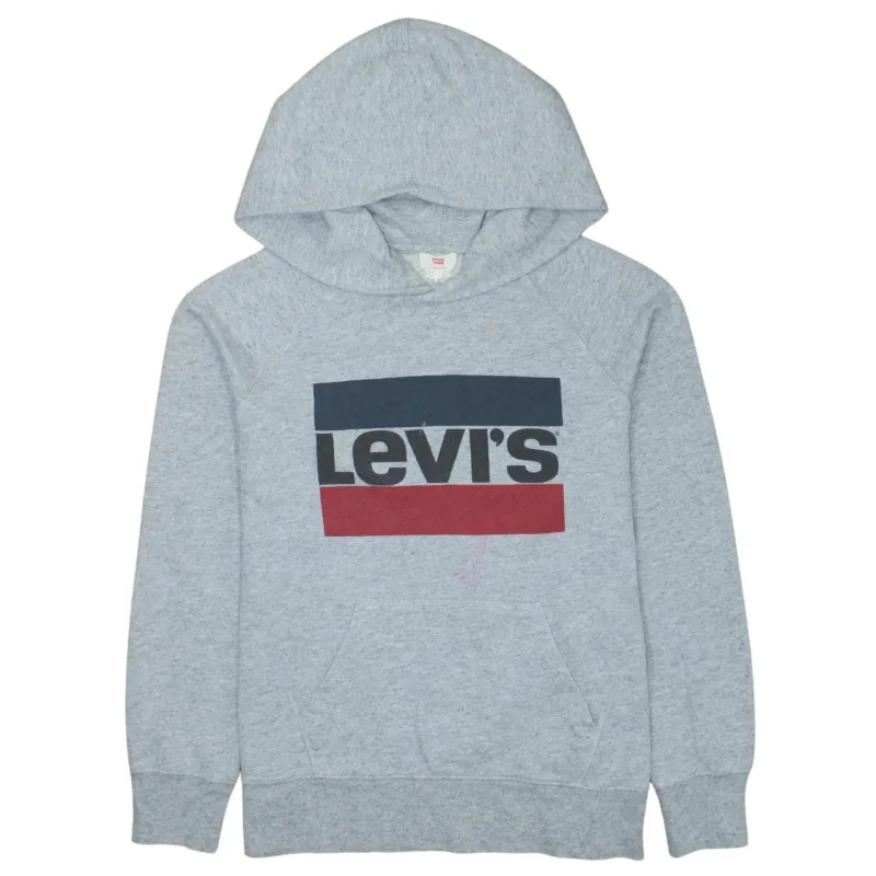 Levi's Grey Hoodie Men's XSmall Printed Box Logo Front Pocket Pullover Sweatshirt sold by Vintage Club