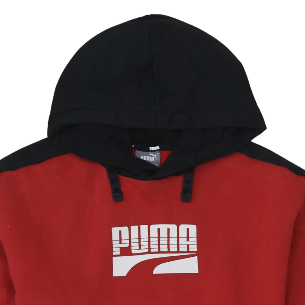 Puma Red Black Hoodie Men's Small Printed Logo Pouch Pocket Raglan Sleeves Sweatshirt sold by Vintage Club product image thumbnail 3