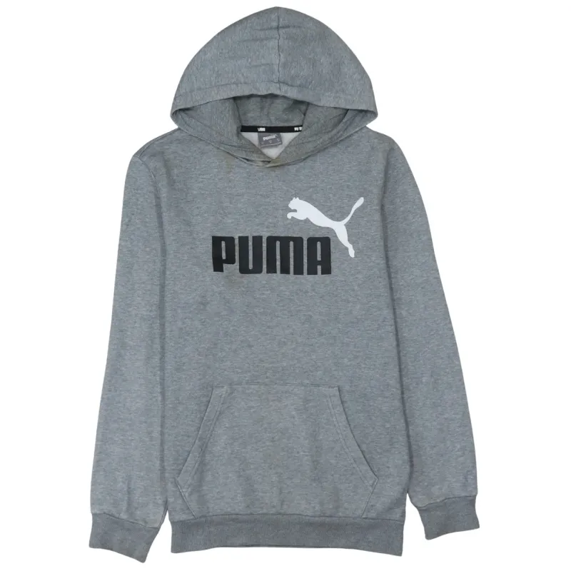 Puma Grey Hoodie Men's XSmall Printed Logo Front Pocket Pullover Sweatshirt sold by Vintage Club