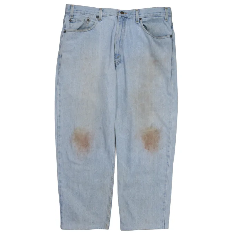 Levi Strauss &Co Light Blue Jeans Men's 36 Relaxed Fit Distressed Stained Denim Trousers made by Levi's