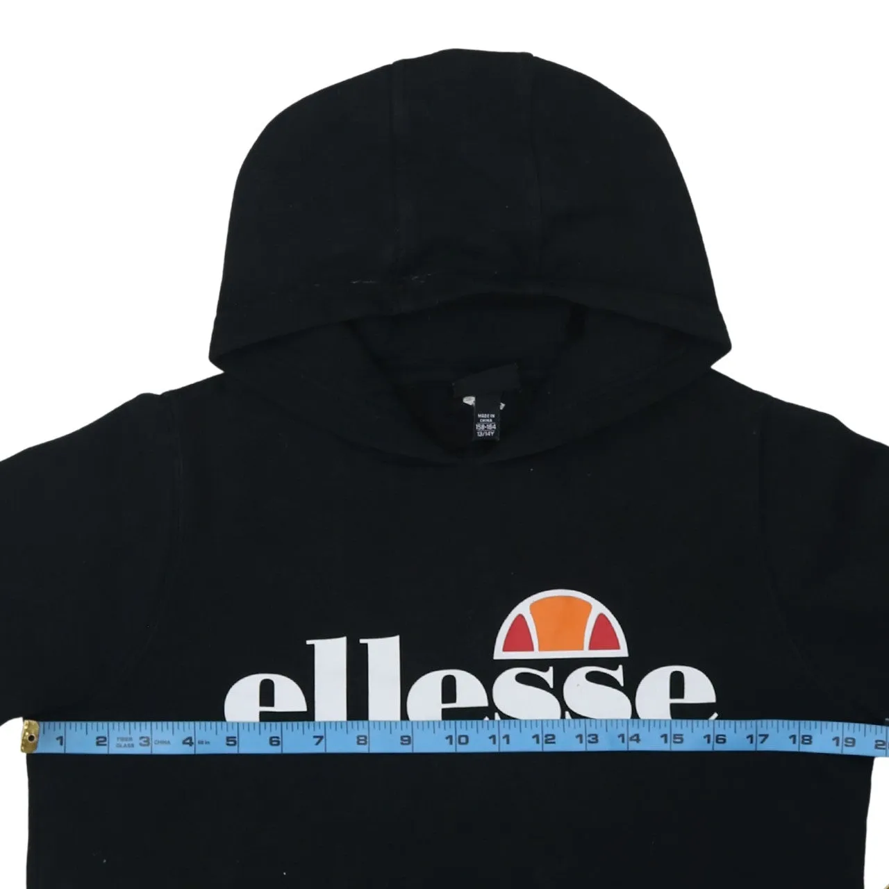 Ellesse Black Hoodie Women’s Medium Printed Front Logo Front Pocket Pullover Sweatshirt sold by Vintage Club product image thumbnail 5