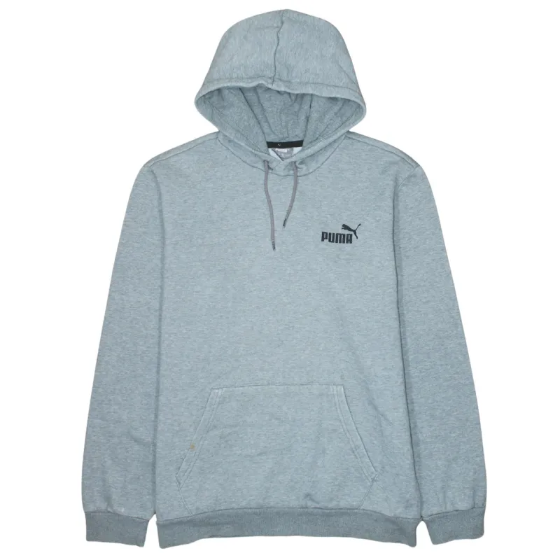 Puma Grey Hoodie Women’s Large Printed Logo Drawstring Hood Front Pocket Pullover Sweatshirt made by Puma