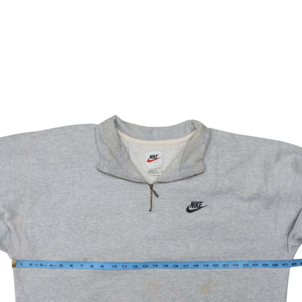 Nike Grey Quarter Zip Sweatshirt Men's XXLarge Embroidered Swoosh Logo Pullover Fleece Top sold by Vintage Club product image thumbnail 5