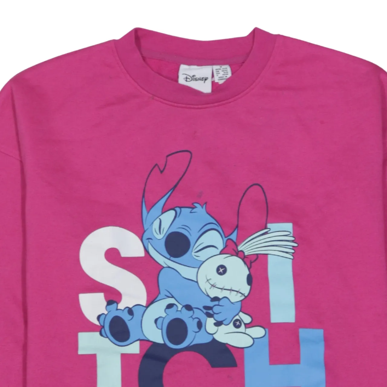 Disney Pink Stitch Sweatshirt Women's Medium Printed Graphic Crewneck Pullover Fleece Top sold by Vintage Club product image thumbnail 3