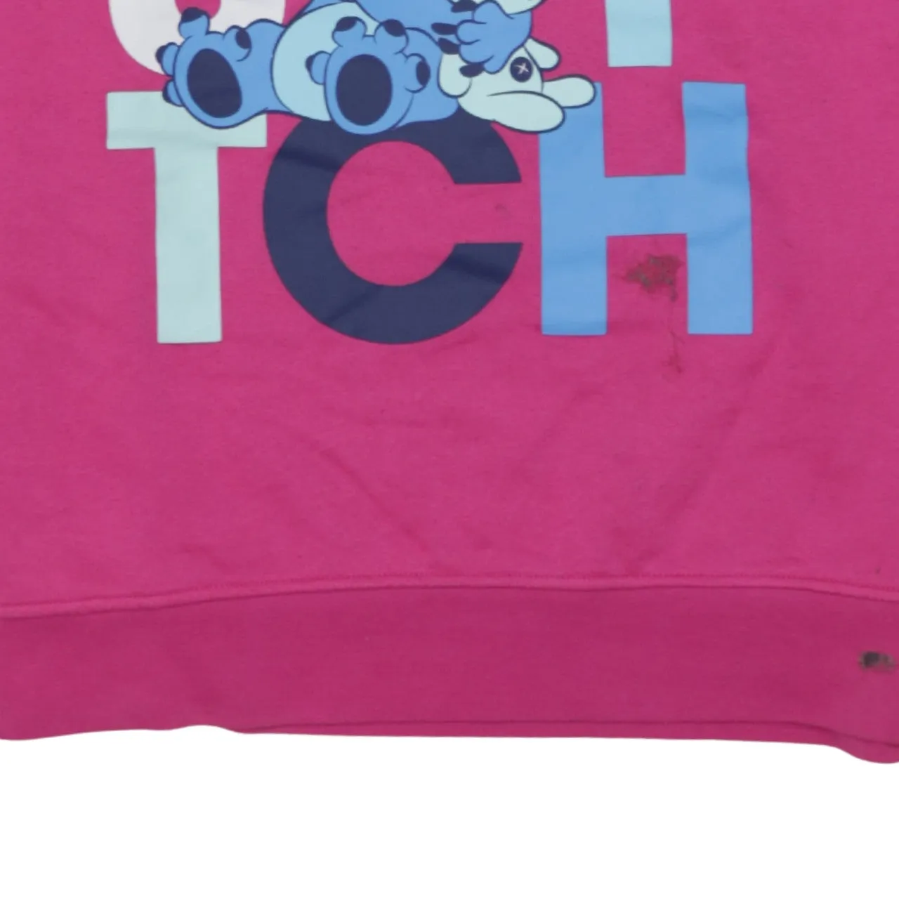 Disney Pink Stitch Sweatshirt Women's Medium Printed Graphic Crewneck Pullover Fleece Top sold by Vintage Club product image thumbnail 4