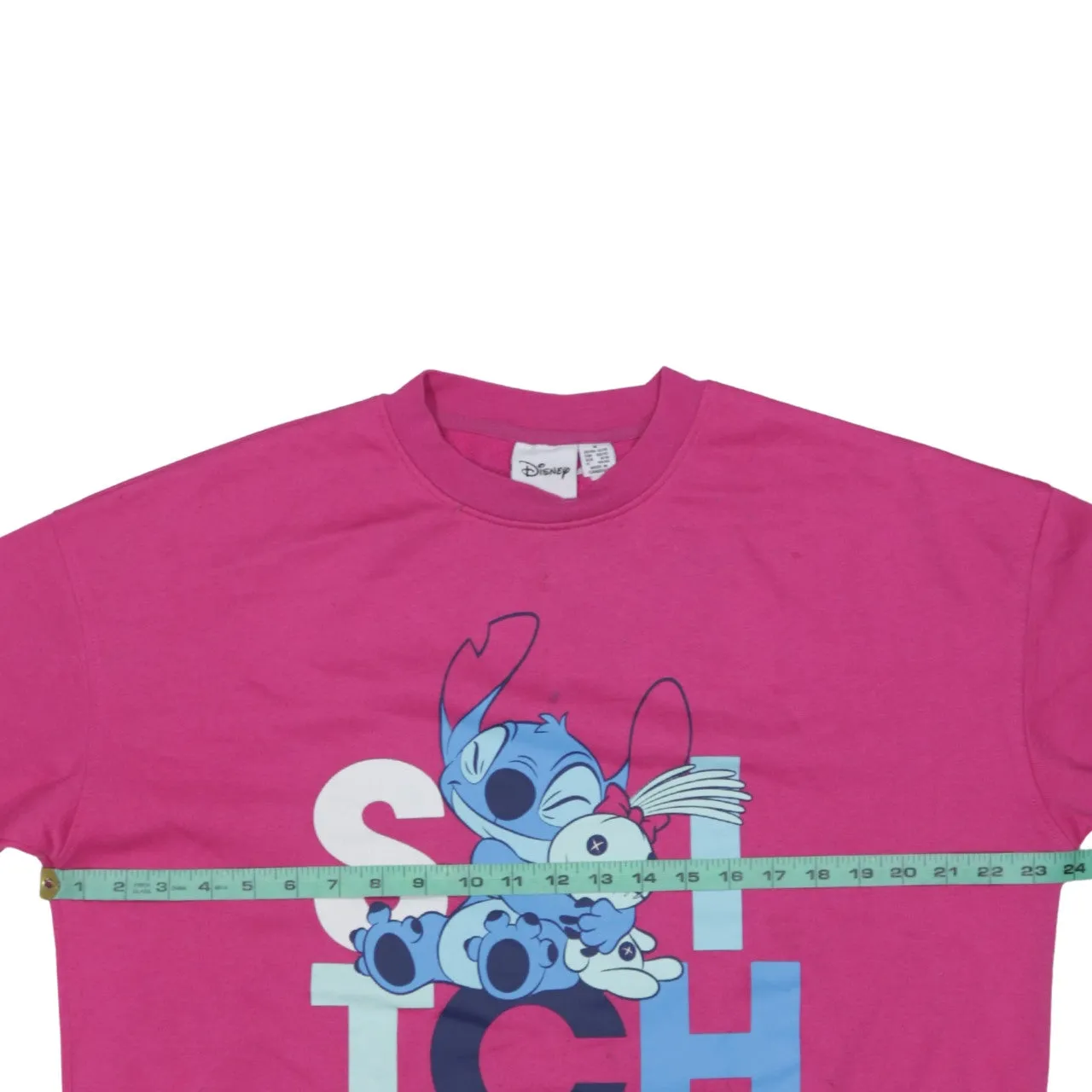 Disney Pink Stitch Sweatshirt Women's Medium Printed Graphic Crewneck Pullover Fleece Top sold by Vintage Club product image thumbnail 5