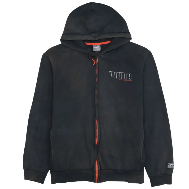 Puma Black Full Zip Hoodie Women’s XXLarge Embroidered Chest Logo Split Kangaroo Pockets Sweatshirt sold by Vintage Club