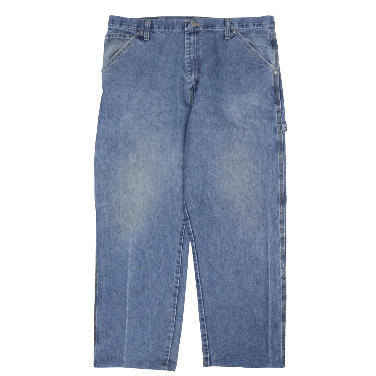 Wrangler Light Blue Carpenter Jeans Men's 36x30 Utility Pockets Relaxed Fit Workwear Trousers sold by Vintage Club product image thumbnail 2