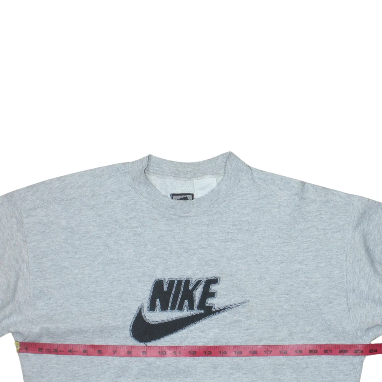 Nike Grey Sweatshirt Men's Medium Embroidered Big Logo Fleece Crewneck Pullover Top sold by Vintage Club product image thumbnail 5