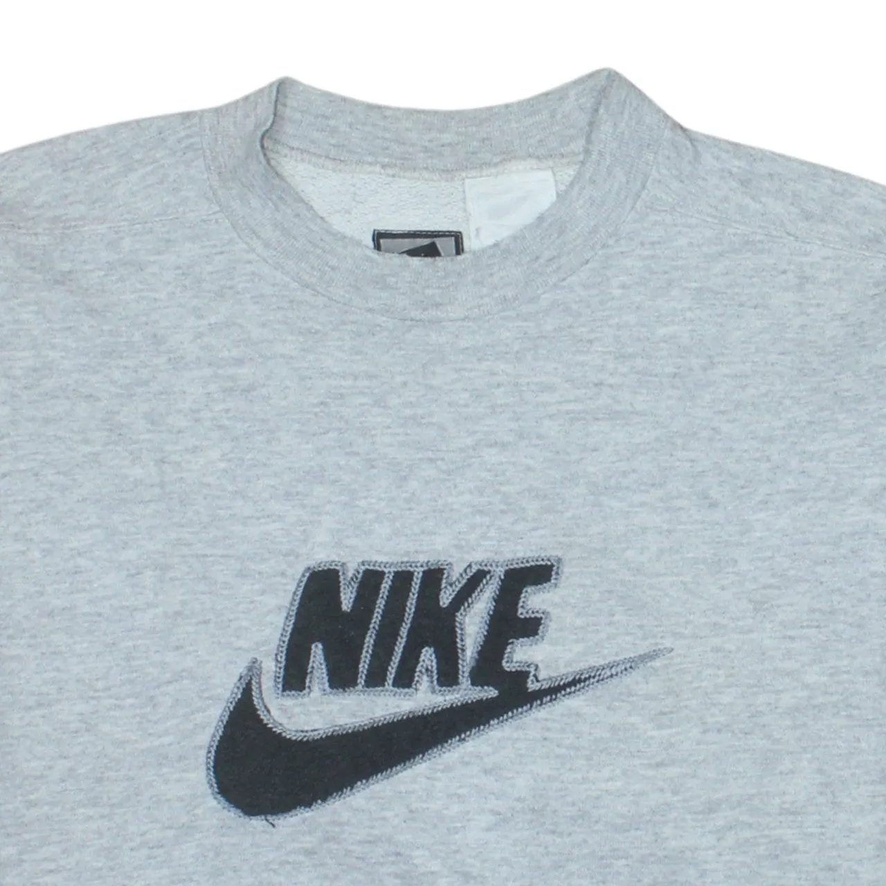 Nike Grey Sweatshirt Men's Medium Embroidered Big Logo Fleece Crewneck Pullover Top sold by Vintage Club product image thumbnail 3