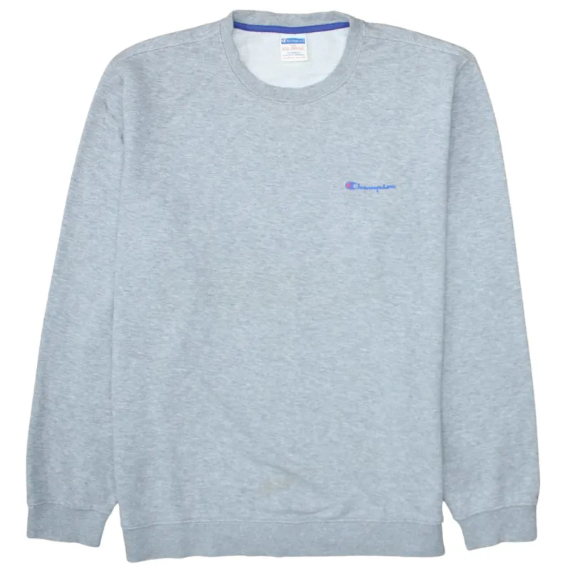 Champion Grey Sweatshirt Women's XXLarge Embroidered Chest Logo Ribbed Cuffs Crewneck Pullover sold by Vintage Club