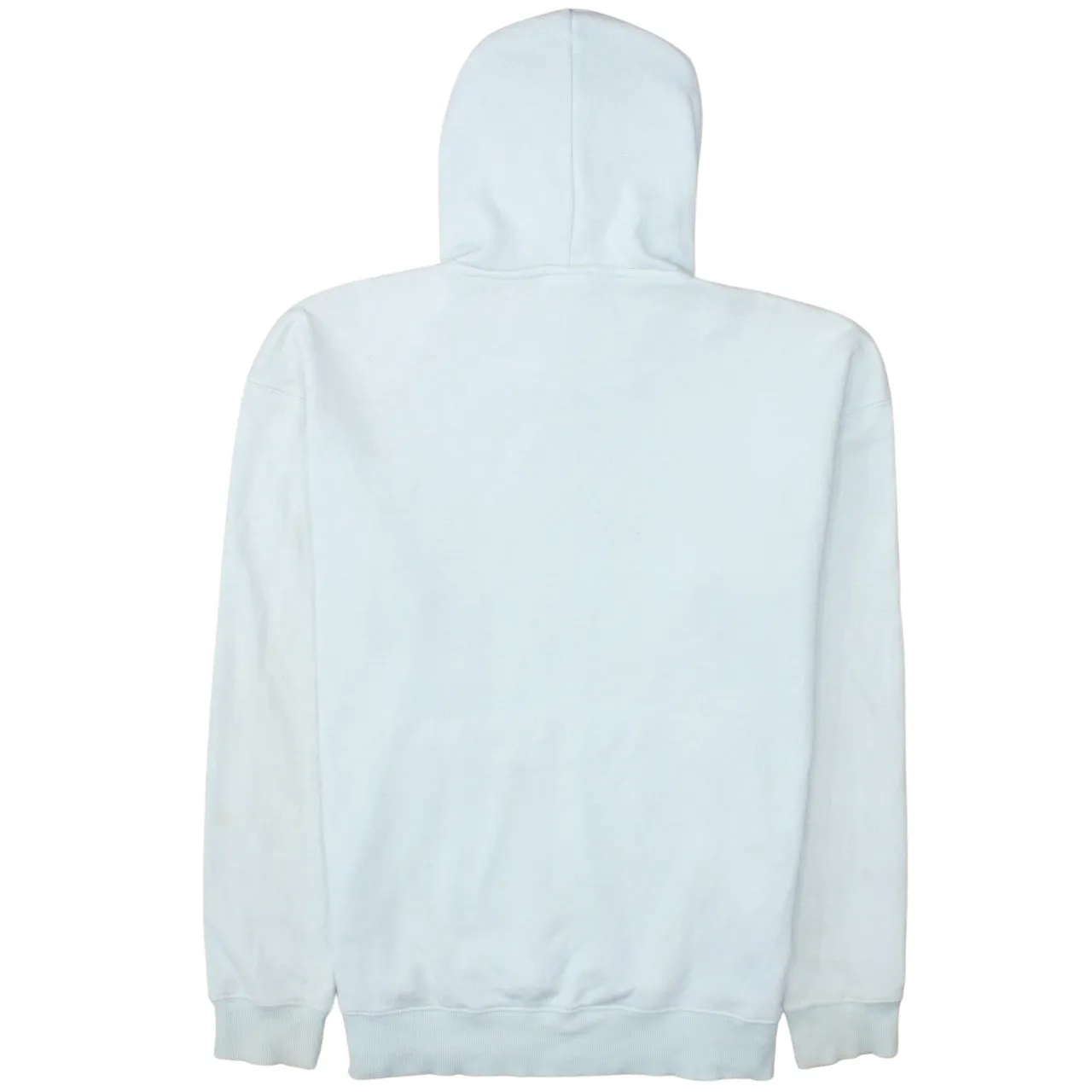 Adidas Pale Blue Hoodie Men's Small Printed Chest Logo Drawstring Hood Front Pocket Sweatshirt sold by Vintage Club product image thumbnail 2
