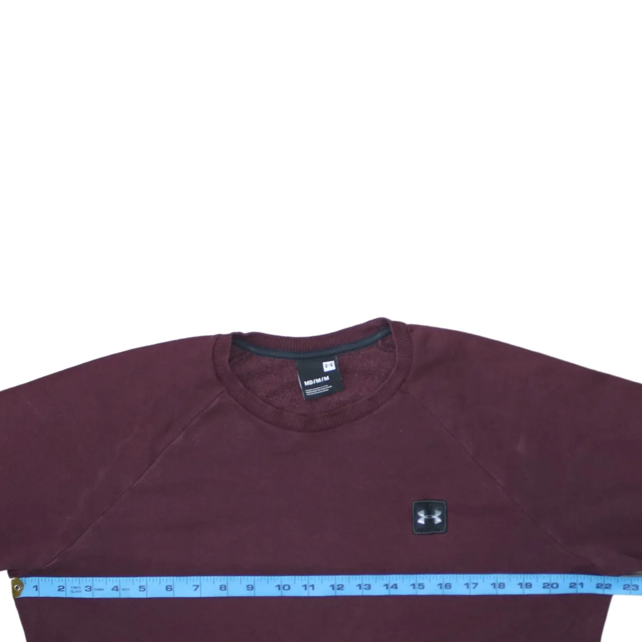 Under Armour Burgundy Red Sweatshirt Men's Medium Embroidered Chest Logo Fleece Pullover sold by Vintage Club product image thumbnail 5